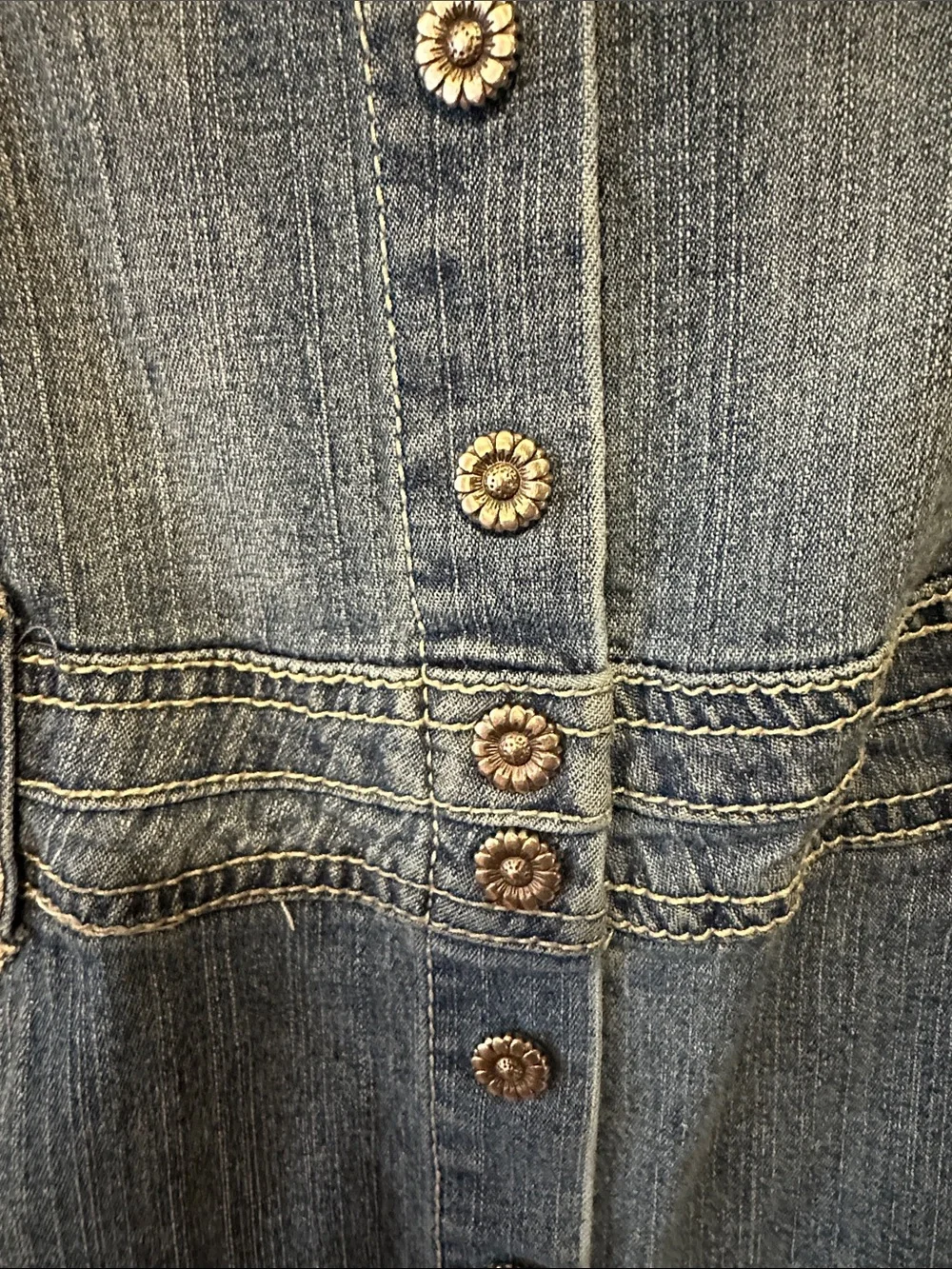 Guess Girls' Denim Button-Front Dress in Blue